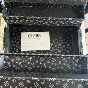 Caboodles- Black and Blue Lace Makeup Travel Case